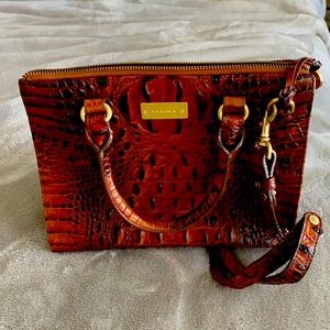 Brahmin purse Brown black with gold trim